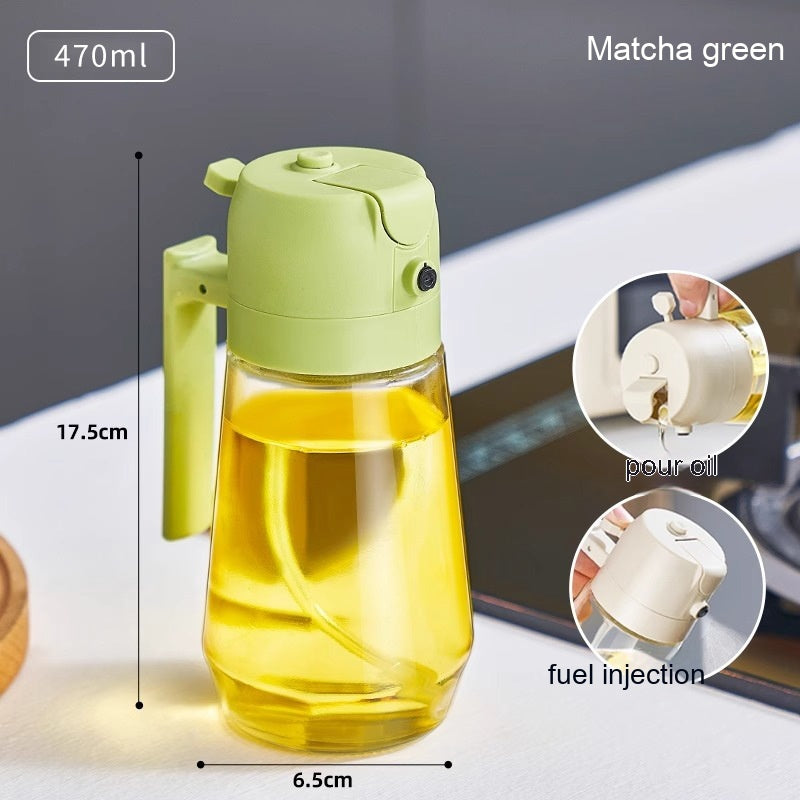 Dispensador de aceite de cristal con spray fino — Rocía