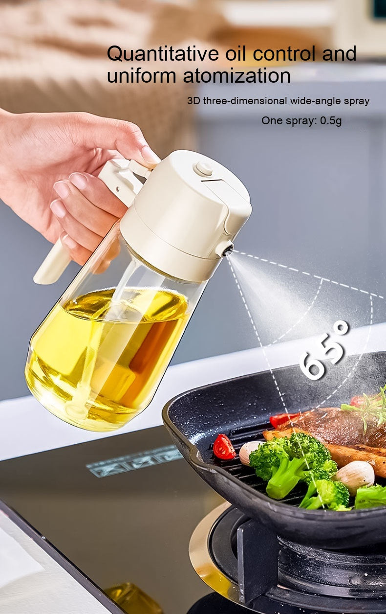 Dispensador de aceite de cristal con spray fino — Rocía