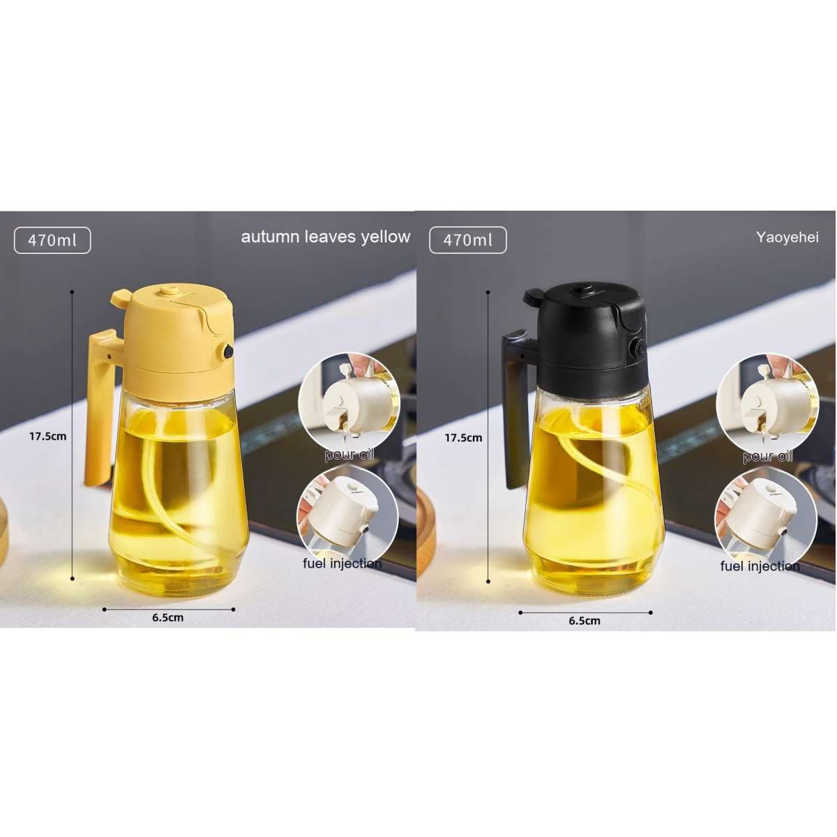 Spray de aceite recargable para cocina saludable — Rocía
